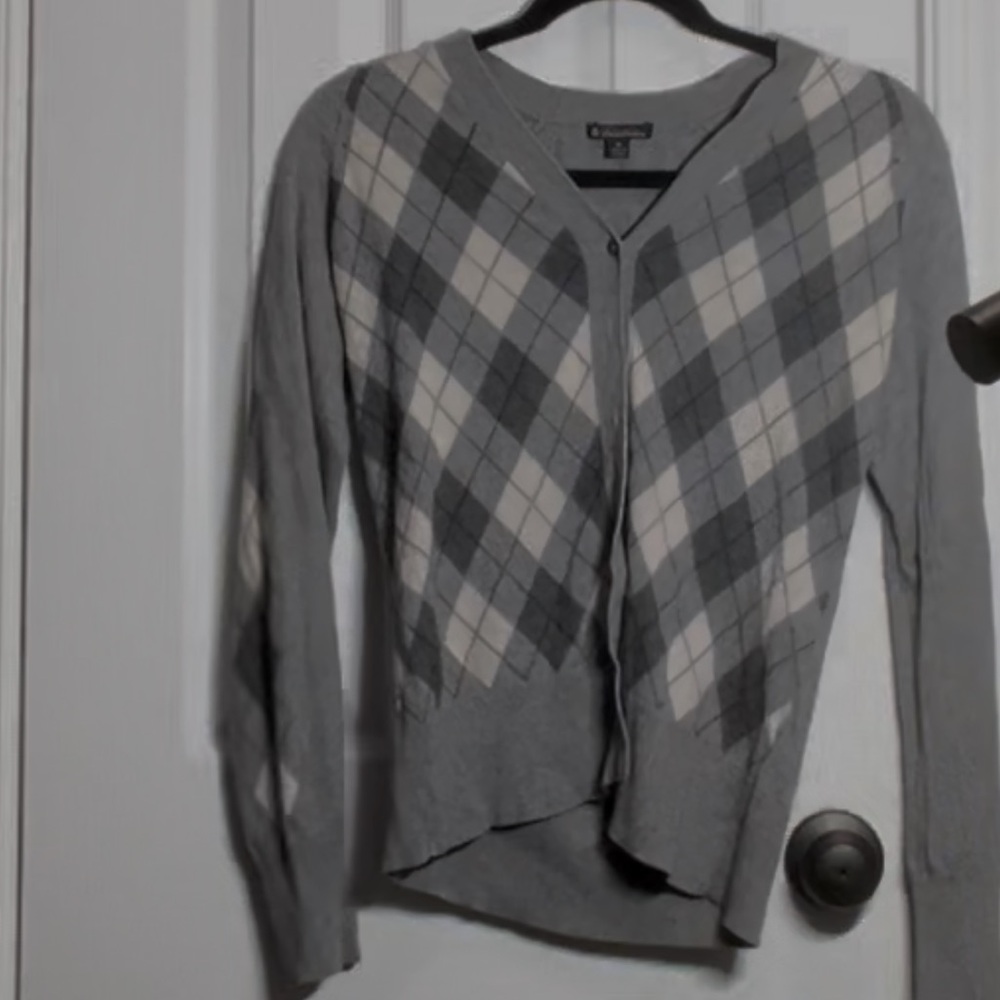 Brooks Brothers Argyle Sweater M Button Front Preppy Academia (Read)